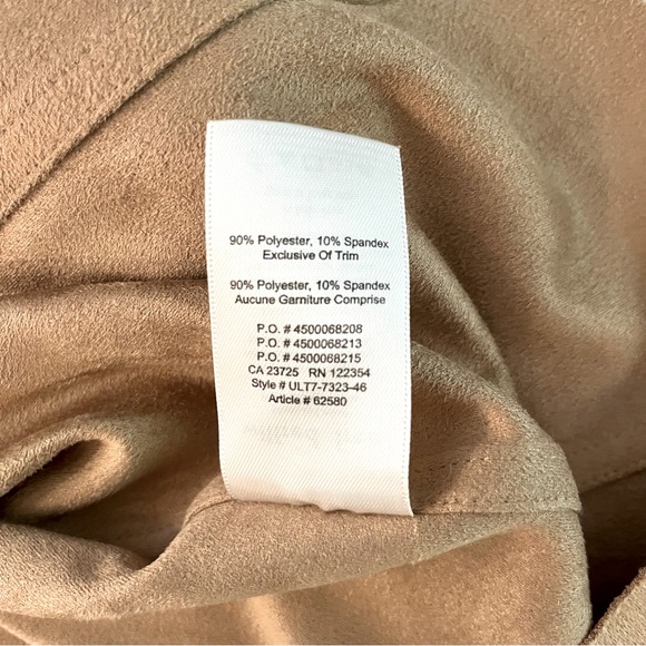 Aritzia Wilfred Free Centinela Snap Front, Vegan Suede, Tan, A-Line Mini Skirt - Picture 6 of 7